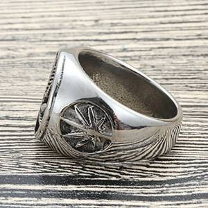 Men's Stainless Steel Maple Leaf <b>Ring</b> Retro Punk Style <b>Large</b> Plant Design Gift Jewelry 27065 - Product Image 4
