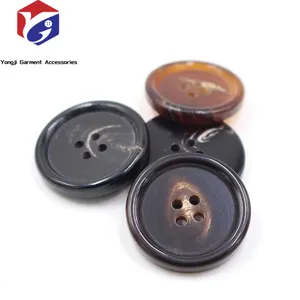 Manufacture Hot Sells Natural Horn Blazer Suits Button Set for Sport Coat Uniform Jacket Dark Brown Engrave logo Horn Button