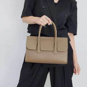 Simple Genuine Leather Women's Tote Bags Fashion Designer Cowhide Solid Color <b>Small</b> square Shoulder <b>purse</b> for women ladies bag - Product Image 1