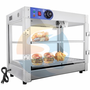 Exhibidor de Alimentos Comercial para Mostrador, de Acero Inoxidable, 100L de Gran Capacidad, con Puerta y Calefacción Eléctrica - Product Image 2