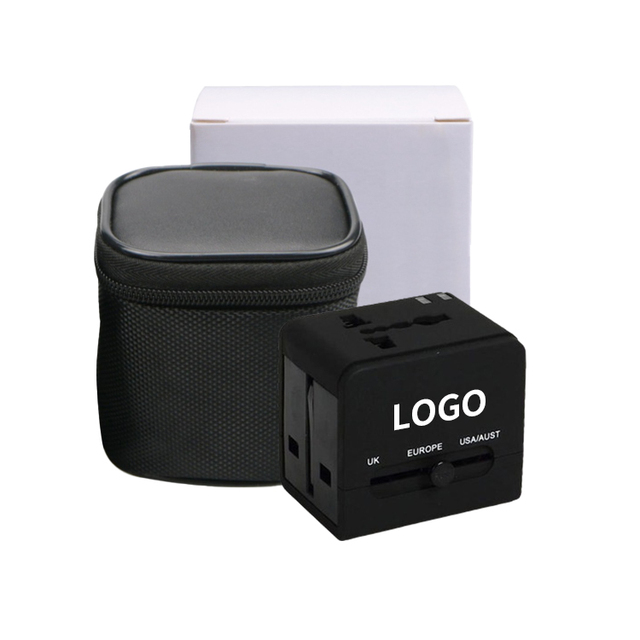 Hot Selling Travel Adapter Plug Custom Logo Worldwide Universal Multi Adapt 2 USB Power Adapter for Corporate