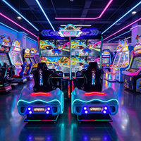 Machine d'arcade de course automobile populaire pour intérieur, à double moteur, à monnayeur, avec simulation inclinable et en métal