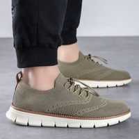 Chaussures décontractées pour hommes grande taille, confortables, à enfiler, avec logo personnalisable, empeigne en maille respirante, légères, tendance automne