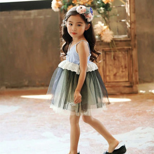 Best Selling Products Korea Kids Wear Clothes Girls Stripe Dresses - Product Image 2