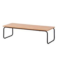 Table basse longue de style coréen, simple et basse, avec pieds en métal, design moderne, montage facile