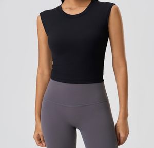 Premium Breathable Four-Way Stretch Sleeveless <b>Tank</b> <b>Top</b> Women's Yoga <b>Tops</b> Quick-Dry Workout Tees Front Logo Summer Activewear - Product Image 3