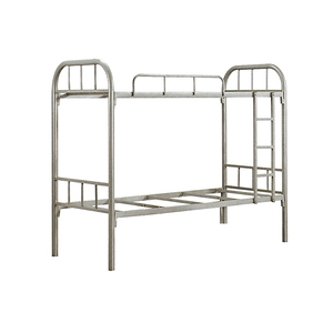 Durable dormitorio camas dobles de acero inoxidable fácil montaje de acero cama litera de metal de alta calidad cama doble - Product Image 3