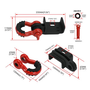 ตะขอเกี่ยวแบบ U ขนาด 3/4 นิ้ว ทำจากเหล็ก สำหรับยึดติดกับ Toyota Tacoma ด้านหน้า - Product Image 1