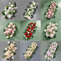 Rangée de fleurs artificielles, décoration florale artificielle pour mariage, décoration de bureau, rangée de sol, guide de route, accessoires de photographie de mariage, rangée de fleurs