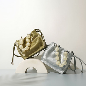 Bolso Tote Mini de Cuero Genuino Metálico de Lujo para Mujer, Bolso de Hombro de Piel Vacuna Suave, Bolso Bandolera Plateado de Diseñador - Product Image 2