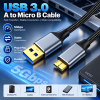 Câble USB 3.0 haute performance et haute vitesse, type A mâle vers Micro B, en PVC, pour caméra et disque dur, plusieurs longueurs disponibles : 1 m, 3 m