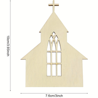 10 Stück Holz-Kirchenornamente im Gotischen Stil, Lasergeschnitten, Hängedekoration für Weihnachten, Neujahr, Hochzeit, Saisonale Feiern und Heimdekoration