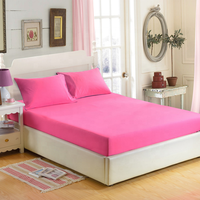 Draps de matelas ajustés de couleur unie prix d'usine bon marché avec drap de lit élastique solide 4 en 1