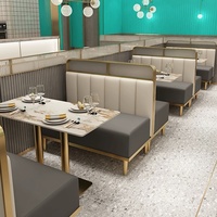 Ensemble de mobilier de restaurant de luxe Contract Light, canapé banquette mural, table à manger, pour hôtel commercial, bar musical, projet 2 places
