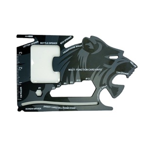 Navaja Multifunción con Cabeza de Tigre y León, Acero Inoxidable, 8.5x5.3cm, Herramienta de Supervivencia para Exteriores, Equipo de Camping - Product Image 5