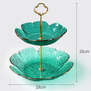 Plaques en plastique transparent, 2 niveaux, support à Cupcake avec présentoir, plateau de service pour la fête, 9 pouces - Product Image 5
