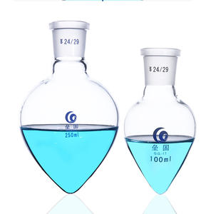 高品质实验室玻璃器皿制造商单颈梨形烧瓶 - Product Image 3