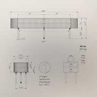 PHOENIX HOME-Meuble TV en Chêne Noir, Étagères de Rangement pour Téléviseurs de 65 à 75 Pouces, Portes de Centre de Divertissement, Table Moderne du Milieu du Siècle