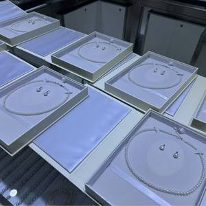 Collier de perles d'eau douce Akoya de couleur bonbon de 4 à 5 mm, chaîne de pull, cercle presque parfait avec de légères imperfections - Product Image 3