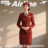 NOUVEAU Uniforme d'Hôtesse de l'Air ou d'Agent de Bord pour Femme, Costume d'Aviation Personnalisé avec Logo Couleur pour Compagnies Aériennes
