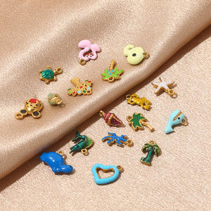 Sogno estivo fantasioso |   Ciondolo delicato in acciaio inossidabile placcato oro PVD 18K con smalto per la creazione di gioielli fai da te |   Ciondolo Ocean Tropical - Product Image 4