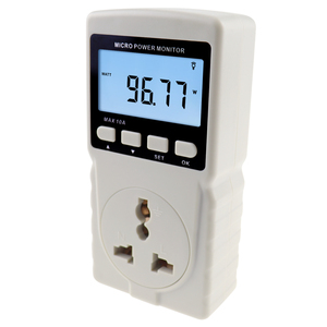 Wattmeter Energy Consumption <b>Meter</b> <b>Plug</b>-in Socket Design LCD ALarm Function Digital <b>Power</b> <b>Meter</b> School Factory - Product Image 5