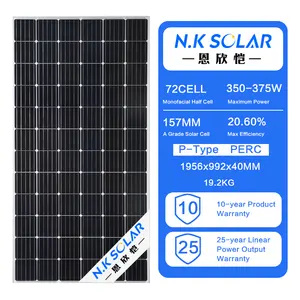 Panneaux solaires NK 330w 340w 350w 360w 370w 380w 390w 400w Panneaux solaires photovoltaïques Panneau solaire photovoltaïque Prix vente pv solaire