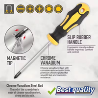 Ensemble d'outils à main professionnels 43 pièces, tournevis magnétique et kit de embouts de précision en acier au chrome-vanadium, avec boîte de rangement pour travaux de réparation