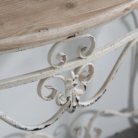 Table console en bois massif de style rustique français et européen avec rangement et pieds en métal pour salon, entrée et couloir - Vente en gros