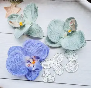 Molde de corte de metal personalizado para scrapbook, moldura 3D de flores e estampas de metal, moldura cortada para fazer cartões