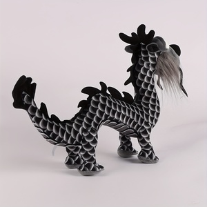 Drago nero peluche giocattoli Kawaii drago cinese animali imbalsamati per il nuovo anno regalo di simulazione di bambole di peluche di drago - Product Image 6