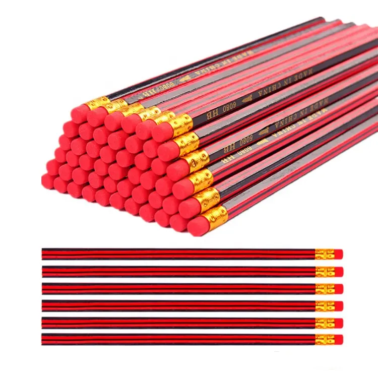 HB Pencil Wooden Lead Pencils With Eraser Drawing pencils for School Writing Stationery