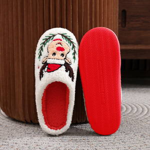 Famille chaud coton tête ronde joyeux noël renne wapiti hommes et femmes pantoufles <span class=keywords><strong>de</strong></span> noël - Product Image 2