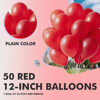 Bouquet de ballons en latex rouge 624222 : Décoration de fête vibrante pour anniversaires, mariages et célébrations