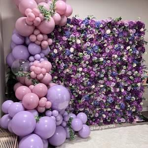 8ft Violet Tissu Fond Fleur Artificielle Mur Célébration De Mariage Décoration et Vitrine Affichage pour Événements En Plein Air - Product Image 5