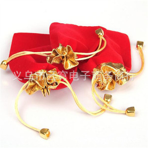 ถุงใส่เครื่องประดับกำมะหยี่สีแดงพร้อมขอบสีทอง 7x9 ซม. 9x12 ซม. กระเป๋าเก็บของขวัญสำหรับของสะสม - Product Image 5