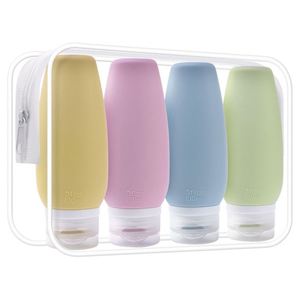 Ensemble de bouteilles en silicone souple personnalisées de 90/60ml, indispensables pour le voyage, distributeur de bouteilles de lotion faciles à presser, ensemble de bouteilles de voyage - Product Image 2