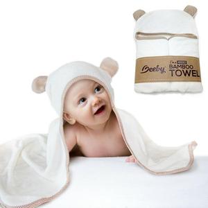 Màu Trắng Tre Hữu Cơ Bé Đội Mũ Trùm Đầu Khăn Tắm - Product Image 4
