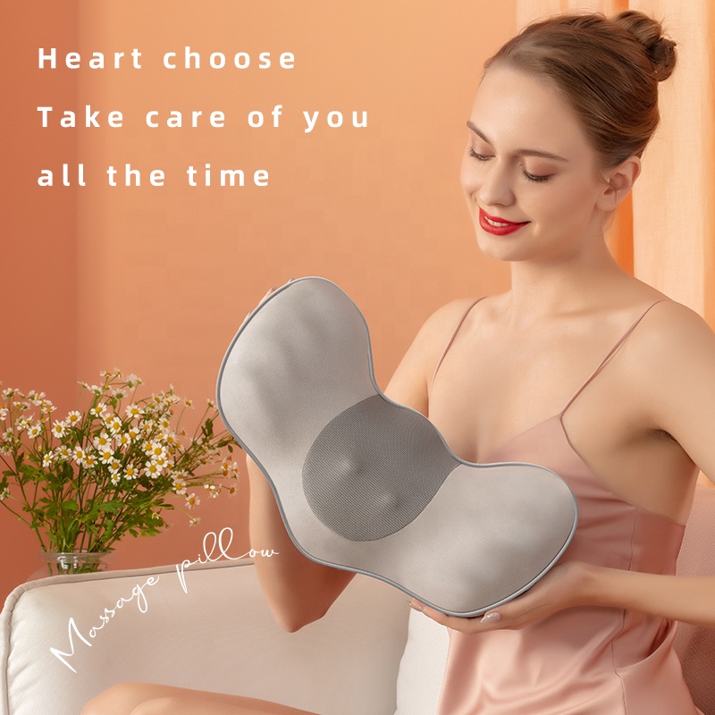 Amazon Hot Selling Cordless Electric Home Relaxation Neck Massage Pillow Portable Wireless Heated 12V Car Shiatsu Massage Pillow