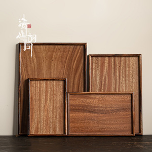 Solid Wood <b>Tea</b> <b>Tray</b> Rectangular Walnut Serving <b>Tray</b> For <b>Tea</b> Set Storage And Fruit Platter Household Use - Product Image 4
