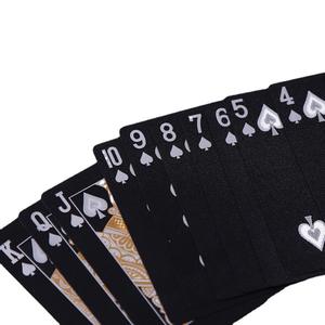 Cartes à jouer noires de <span class=keywords><strong>jeu</strong></span> de papier d'aluminium d'argent imperméables personnalisées personnalisées professionnelles - Product Image 5