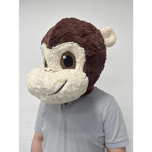 Capiente adorabile e sorridente personaggio di scimmia Costume da mascotte copricapo adulti animali Cosplay foto oggetti di scena soffice maschera da scimmia da festa - Product Image 3