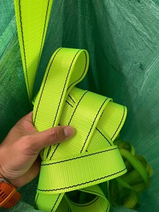 Sangle de fixation robuste SANBOO 42 mm jaune citron à deux rayures en polyester, capacité de charge 2T - Product Image 3