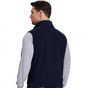 Gilet classique pour homme, bleu marine, sans manches, à fermeture éclair intégrale, col montant, décontracté, pour l'extérieur, veste utilitaire à superposer - Product Image 2