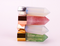 Rouleau de pierres précieuses de massage du visage, poudre de cristal, colonne d'énergie du visage, colonne de grattage, bouteille d'huile essentielle de fluorite 10ml