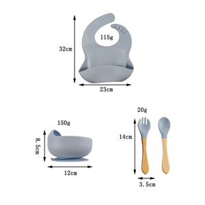 4 bols à ventouse en silicone pliables pour bébé, bavoirs en silicone sans BPA avec cuillère et fourchette - Product Image 5