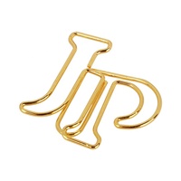 Promotion cadeaux bon marché nom de l'entreprise abréviation personnaliser métal mots d'or trombone avec Logo
