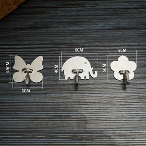 Stainless Steel Cartoon Butterfly Shape Adhesive <strong>Hook</strong> Cute Fun Bedroom Small Pictographic Door Back <strong>Stick</strong> <strong>Hook</strong> Without Punching - Product Image 4