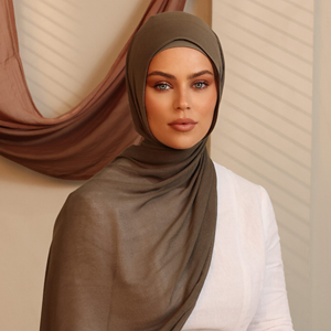 High Quality Lightweight Breathable Modal <b>Hijab</b> Stylish Color Blocking Printed Multifunction Headscarf with Undercap for Muslims - Product Image 3