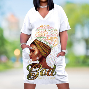 Vestito all'ingrosso di taglie forti Casual <span class=keywords><strong>bianco</strong></span> estivo con modello di personalizzazione morbido per le signore - Product Image 6